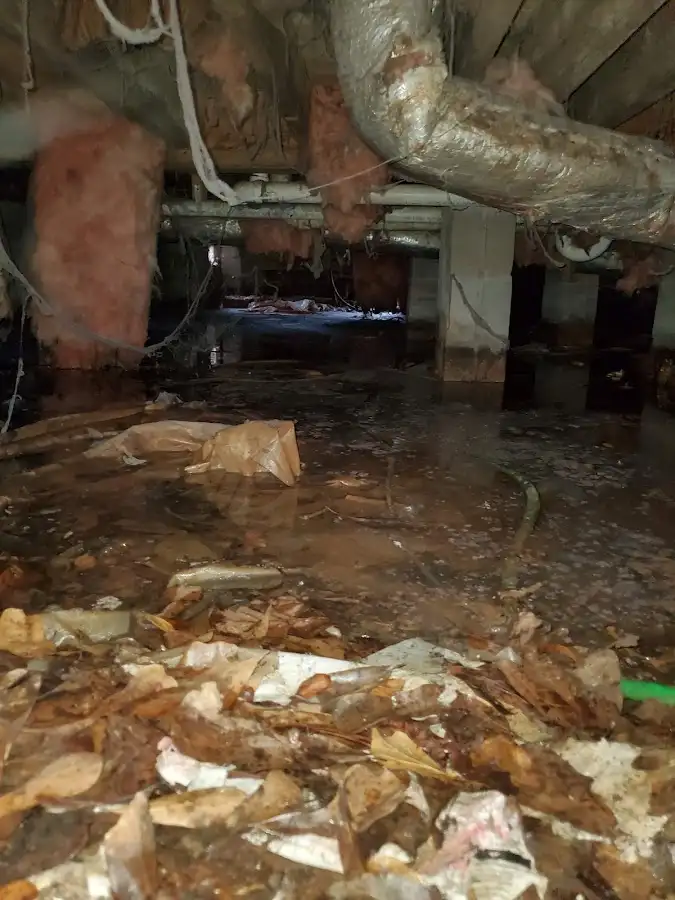 Crawl space flood assessment for Commercial Water Damage Restoration in Roxboro